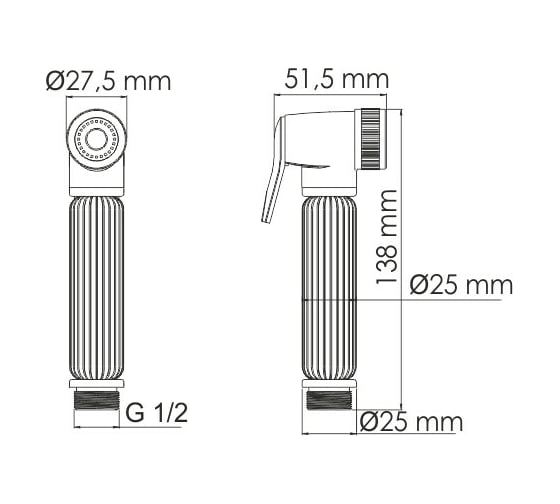 Гигиеническая лейка WasserKraft с фиксатором A139