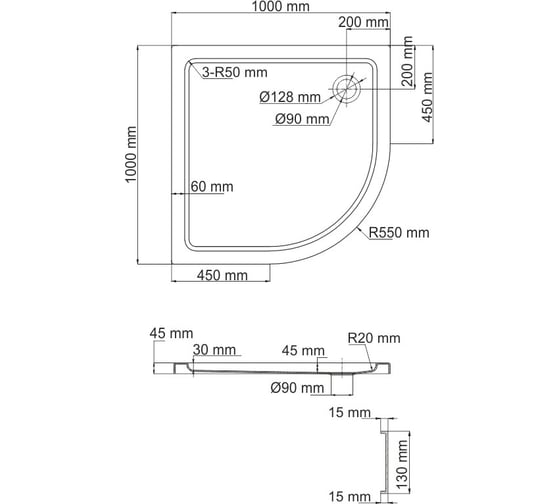Душевой поддон WasserKraft Isen 26T23