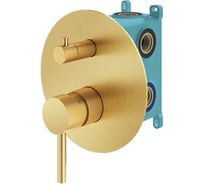 Комплект встраиваемого смесителя для душа PLUMBERIA SELECTION IXO с внутренней частью, золото брашированное KIT1901OB