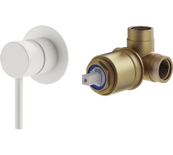 Комплект встраиваемого смесителя для душа PLUMBERIA SELECTION IXO с внутренней частью, белый матовый KITXO1135BO 1