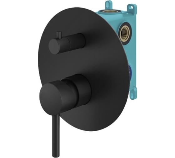 Комплект встраиваемого смесителя для душа PLUMBERIA SELECTION IXO с внутренней частью, черный матовый KIT1901NO 1
