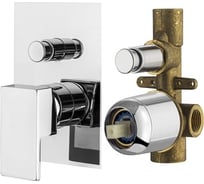 Комплект встраиваемого смесителя для душа PLUMBERIA SELECTION TAG с внутренней частью, хром KITTG1001CR