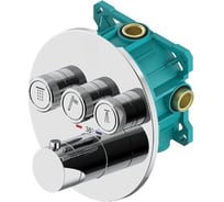 Комплект встраиваемого термостатического смесителя для душа PLUMBERIA SELECTION PSBOX с внутренней частью, хром KITPSB1903CR