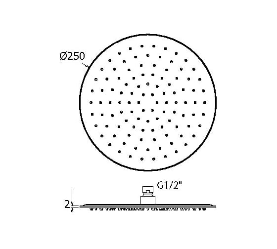 Верхний душ Plumberia Selection SHOWER круглый 250мм, золото брашир SAT3174OB