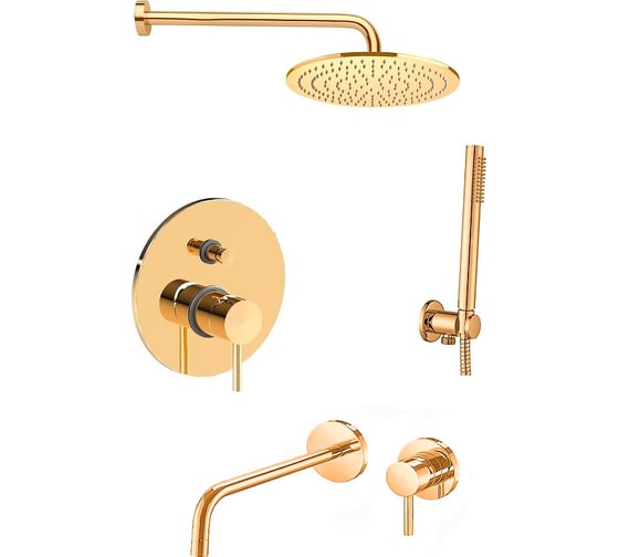Комплект смесителей для душа Paffoni LIGHT золото медовое KITLIG015HG006KING