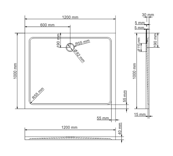 Душевой поддон WasserKRAFT Berkel 48T10