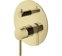 Внешняя часть встраиваемого смесителя для душа Plumberia Selection IXO, золото брашированное XO1901OR