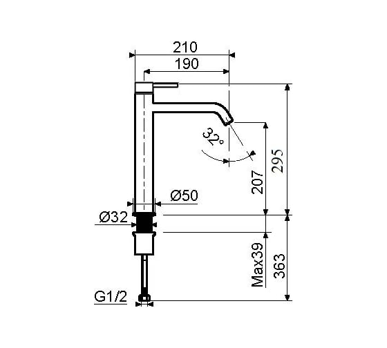 Смеситель высокий для раковины PLUMBERIA SELECTION IXO белый матовый XO0052BO