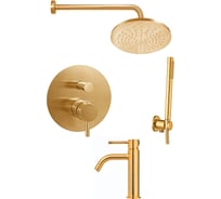 Комплект смесителей для душа Paffoni LIGHT золото медовое брашир KITLIG015HGSP071KING