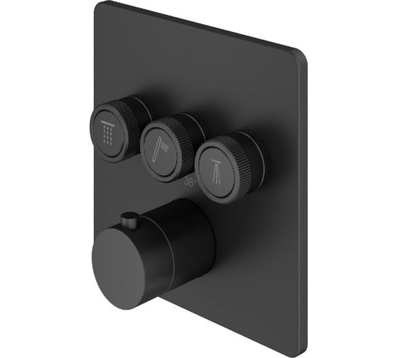Внешняя часть встраиваемого смесителя для душа Plumberia Selection PSBOX черный матовый PSB2903NO