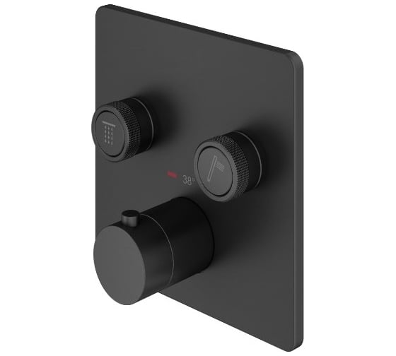 Внешняя часть встраиваемого смесителя для душа Plumberia Selection PSBOX черный матовый PSB2902NO
