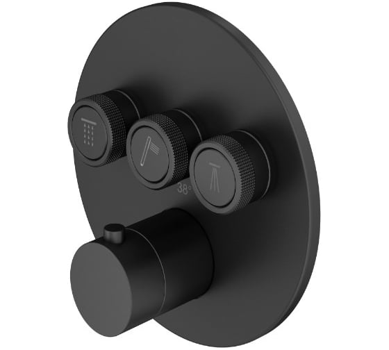 Внешняя часть встраиваемого смесителя для душа Plumberia Selection PSBOX черный матовый PSB1903NO