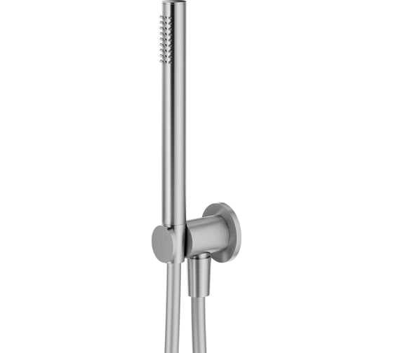 Комплект ручного душа PLUMBERIA SELECTION SHOWER 1 режим, на водорозетке с держателем, хром брашированный HST3018CS