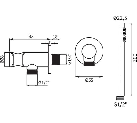 Комплект ручного душа PLUMBERIA SELECTION SHOWER 1 режим, на водорозетке с держателем, хром HST3018CR