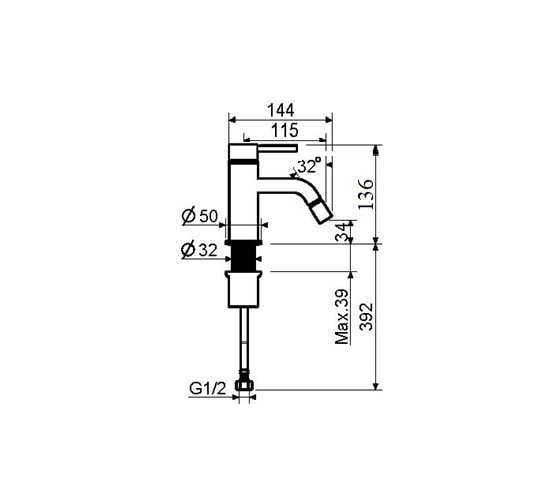 Смеситель для биде PLUMBERIA SELECTION IXO золото брашированное XO0063OB
