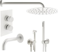 Комплект смесителей для ванной PLUMBERIA SELECTION IXO с гигиеническим душем, белый матовый KITZXOT19QBO260