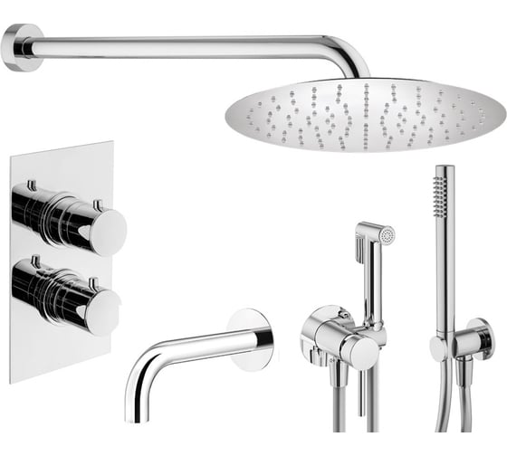 Комплект смесителей для ванной PLUMBERIA SELECTION IXO с гигиеническим душем, хром KITZXOT19QCR60