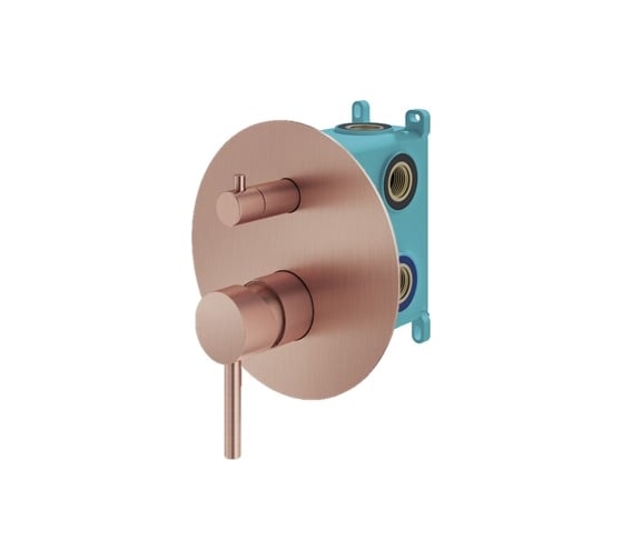 Комплект смесителей для ванной PLUMBERIA SELECTION IXO с гигиеническим душем, брашированная медь KITZXO19RS60