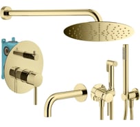Комплект смесителей для ванной PLUMBERIA SELECTION IXO с гигиеническим душем, золото KITZXO19OR60