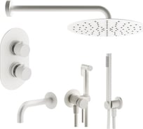 Комплект смесителей для ванной PLUMBERIA SELECTION IXO с гигиеническим душем, белый матовый KITZXOT19BO60