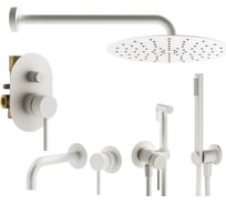 Комплект смесителей для душа PLUMBERIA SELECTION IXO с гигиеническим душем, белый матовый KITZXO15BO210