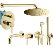Комплект смесителей для душа PLUMBERIA SELECTION IXO с гигиеническим душем, золото KITZXO18OR210