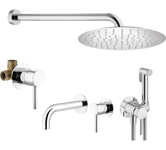 Комплект смесителей для душа PLUMBERIA SELECTION IXO с гигиеническим душем, хром KITZXO01CR210
