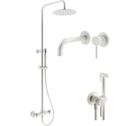 Комплект смесителей для душа PLUMBERIA SELECTION IXO с гигиеническим душем, белый матовый KITZXO6302BO210