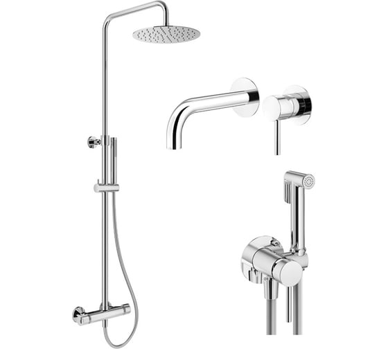 Комплект смесителей для душа PLUMBERIA SELECTION IXO с гигиеническим душем, хром KITZXO6302CR210