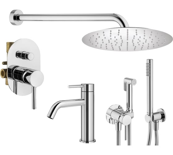 Комплект смесителей для душа PLUMBERIA SELECTION IXO с гигиеническим душем, хром KITZXO15CR53
