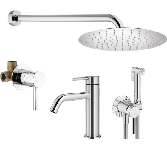 Комплект смесителей для душа PLUMBERIA SELECTION IXO с гигиеническим душем, хром KITZXO01CR53