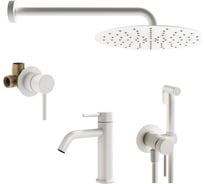 Комплект смесителей для душа PLUMBERIA SELECTION IXO с гигиеническим душем, белый матовый KITZXO01BO53