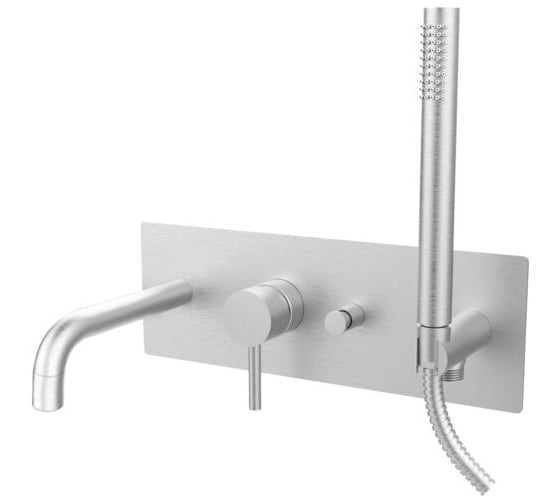 Смеситель для ванны встраиваемый Paffoni LIGHT Steel looking LIG001ST