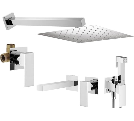 Комплект смесителей для душа PLUMBERIA SELECTION TAG с гигиеническим душем, хром KITZTG01CR220 1
