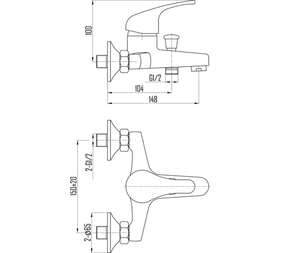 Смеситель для ванны DEVIDA ELRA DVL0324-03