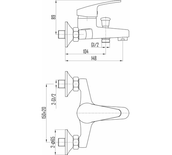 Смеситель для ванны DEVIDA ELSI DVL0324-05