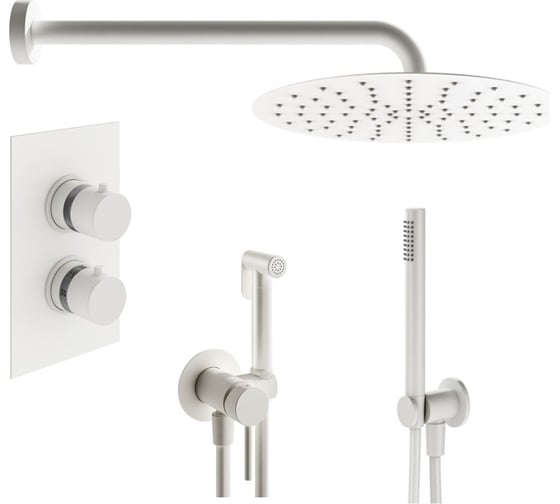 Комплект смесителей для душа PLUMBERIA SELECTION IXO с гигиеническим душем, белый матовый KITZXOT18QBO