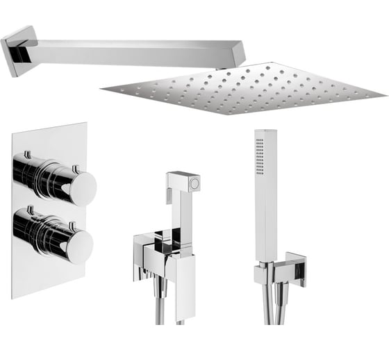 Комплект смесителей для душа PLUMBERIA SELECTION TAG с гигиеническим душем, хром KITZTGT18QCR