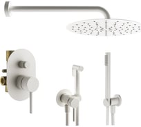 Комплект смесителей для душа PLUMBERIA SELECTION IXO с гигиеническим душем, белый матовый KITZXO15BO