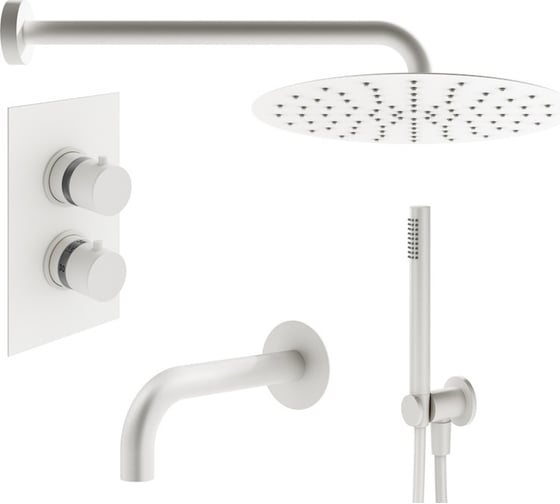 Комплект со смесителем для ванной PLUMBERIA SELECTION IXO белый матовый KITXOT19QBO260KING