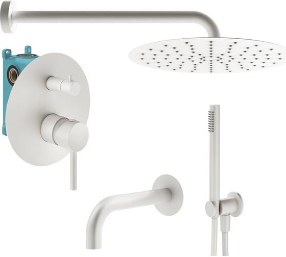 Комплект со смесителем для ванной PLUMBERIA SELECTION IXO белый матовый KITXO19BO260 1