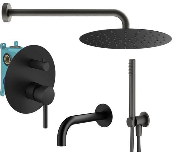 Комплект со смесителем для ванной PLUMBERIA SELECTION IXO черный матовый KITXO19NO260 1