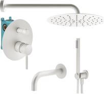 Комплект со смесителем для ванной PLUMBERIA SELECTION IXO белый матовый KITXO19BO60