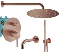 Комплект со смесителем для ванной PLUMBERIA SELECTION IXO брашированная медь KITXO19RS60