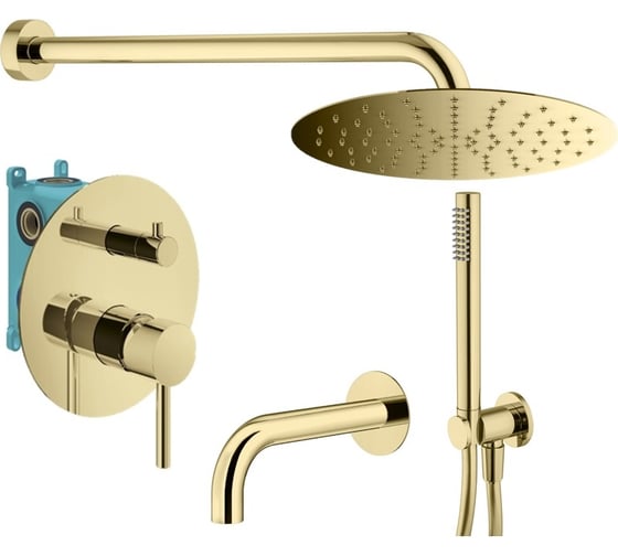 Комплект со смесителем для ванной PLUMBERIA SELECTION IXO золото KITXO19OR60 1