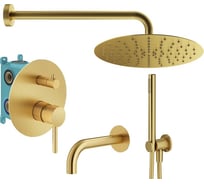 Комплект со смесителем для ванной PLUMBERIA SELECTION IXO золото брашированное KITXO19OB60