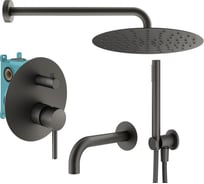 Комплект со смесителем для ванной PLUMBERIA SELECTION IXO графит матовый KITXO19GR60