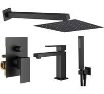 Комплект смесителей для душа PLUMBERIA SELECTION TAG черный матовый KITTG15NO53