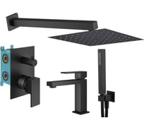 Комплект смесителей для душа PLUMBERIA SELECTION TAG черный матовый KITTG18NO53