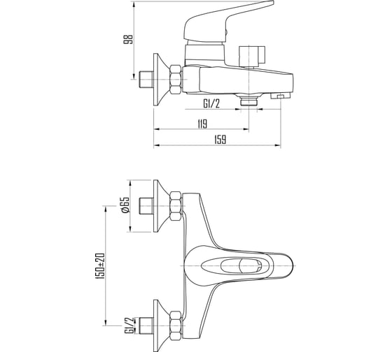Смеситель для ванны DEVIDA URBI DVL0724-07